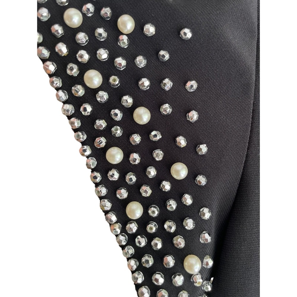 Black Dress Women's XL Nik and Nash Pearl Rhinestone Party Glam LBD NWT New - Picture 4 of 8
